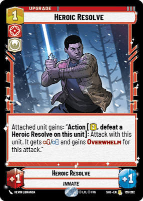 Heroic Resolve (SHD) Rare Star Wars Unlimited Fantasy Flight Games Standard Non-Foil 