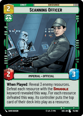 Scanning Officer (SHD) Uncommon Star Wars Unlimited Fantasy Flight Games Standard Non-Foil 
