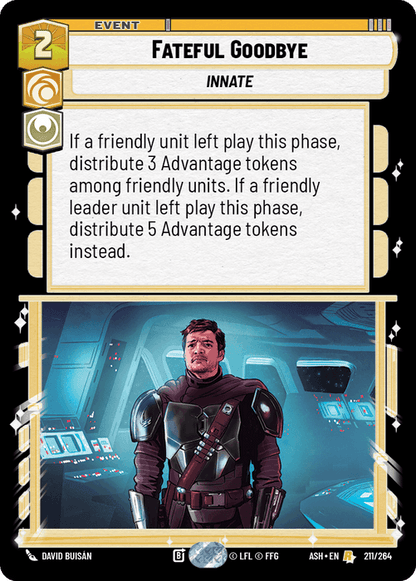 Fateful Goodbye (ASH) Rare Star Wars Unlimited Fantasy Flight Games Standard Non-Foil