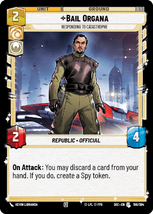 Bail Organa - Responding to Catastrophe (SEC) Rare Fantasy Flight Games Standard Non-Foil
