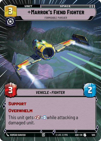 Marrok's Fiend Fighter - Formidable Pursuer (ASH) Uncommon Star Wars Unlimited Fantasy Flight Games Hyperspace Non-Foil