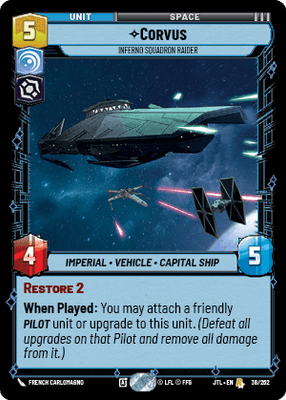 Corvus - Inferno Squadron Raider (JTL) Rare Fantasy Flight Games Standard Non-Foil