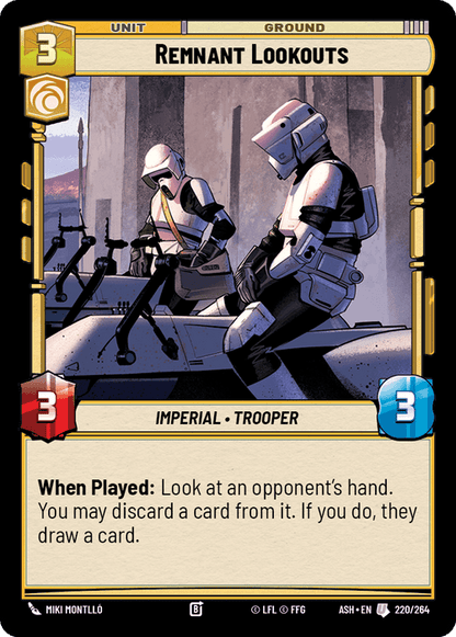 Remnant Lookouts (ASH) Uncommon Star Wars Unlimited Fantasy Flight Games Standard Non-Foil