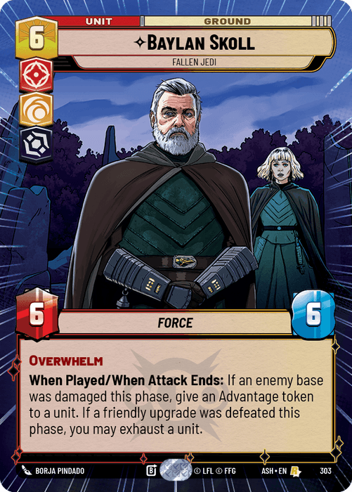 Baylan Skoll - Fallen Jedi (ASH) Rare Star Wars Unlimited Fantasy Flight Games Hyperspace Non-Foil
