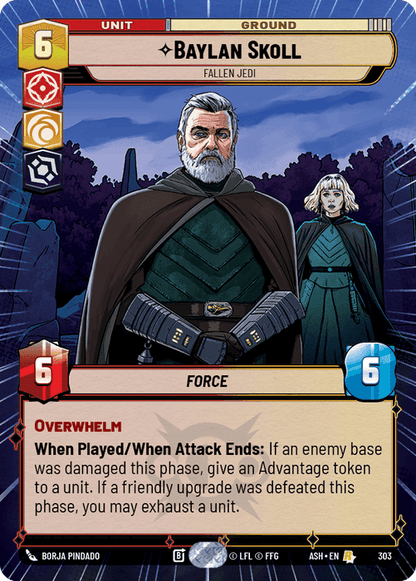 Baylan Skoll - Fallen Jedi (ASH) Rare Star Wars Unlimited Fantasy Flight Games Hyperspace Non-Foil