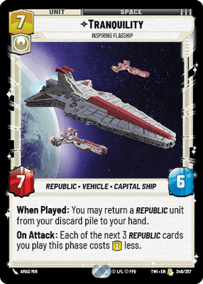 Tranquility - Inspiring Flagship (TWI) Rare Star Wars Unlimited Fantasy Flight Games Standard Non-Foil 