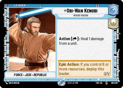 Obi-Wan Kenobi - Patient Mentor (TWI) Common Star Wars Unlimited Fantasy Flight Games Standard Non-Foil 