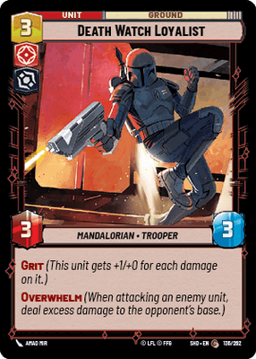 Death Watch Loyalist (SHD) Common Star Wars Unlimited Fantasy Flight Games Standard Non-Foil 