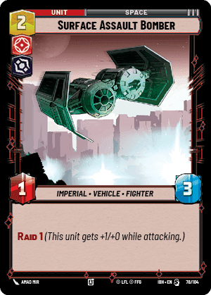 Surface Assault Bomber (IBH) Special Fantasy Flight Games Standard Non-Foil