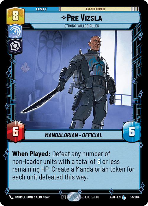 Pre Vizsla - Strong-Willed Ruler (ASH) Legendary Star Wars Unlimited Fantasy Flight Games Standard Non-Foil