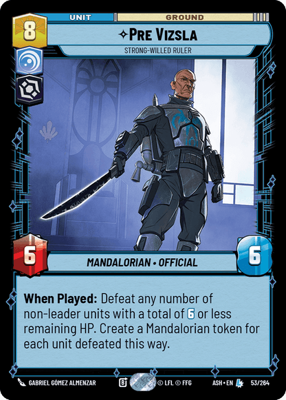 Pre Vizsla - Strong-Willed Ruler (ASH) Legendary Star Wars Unlimited Fantasy Flight Games Standard Non-Foil