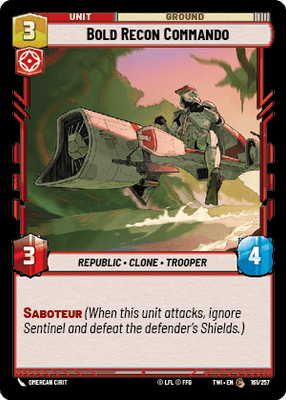 Bold Recon Commando (TWI) Common Star Wars Unlimited Fantasy Flight Games Standard Non-Foil 