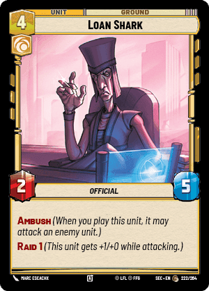 Loan Shark (SEC) Common Fantasy Flight Games