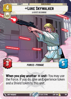 Luke Skywalker - A Hero's Beginning (LOF) Rare Fantasy Flight Games Hyperspace Non-Foil