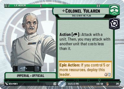 Colonel Yularen - This Is Why We Plan (SEC) Common Fantasy Flight Games Hyperspace Non-Foil