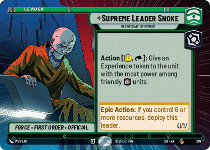 Supreme Leader Snoke - In the Seat of Power (LOF) Common Fantasy Flight Games Hyperspace Non-Foil