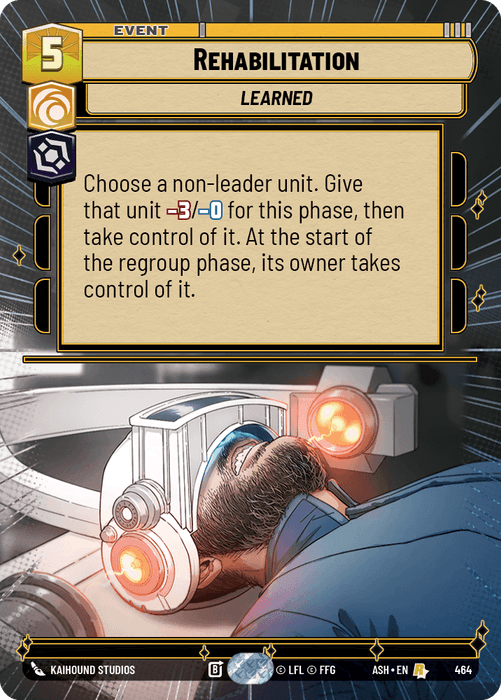 Rehabilitation (ASH) Rare Star Wars Unlimited Fantasy Flight Games Hyperspace Non-Foil