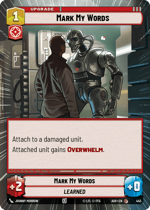 Mark My Words (ASH) Common Star Wars Unlimited Fantasy Flight Games Hyperspace Non-Foil