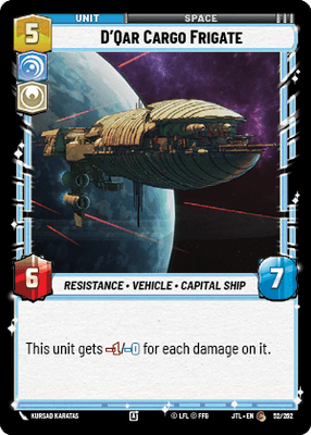 D'Qar Cargo Frigate (JTL) Common Fantasy Flight Games Standard Non-Foil