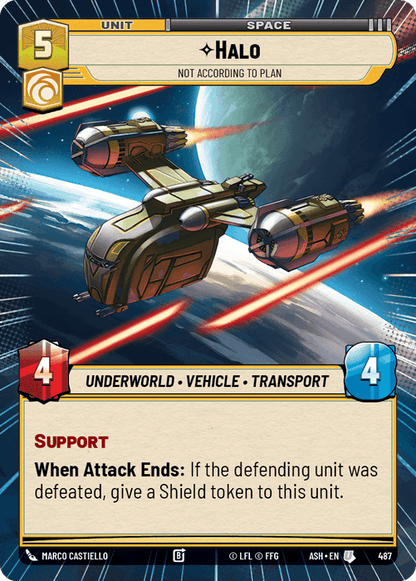 Halo - Not According to Plan (ASH) Uncommon Star Wars Unlimited Fantasy Flight Games Hyperspace Non-Foil