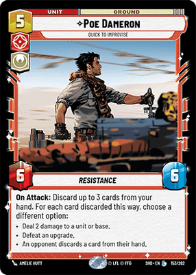 Poe Dameron - Quick to Improvise (SHD) Legendary  Fantasy Flight Games Standard Non-Foil 