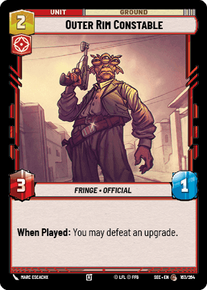 Outer Rim Constable (SEC) Common Fantasy Flight Games Standard Non-Foil