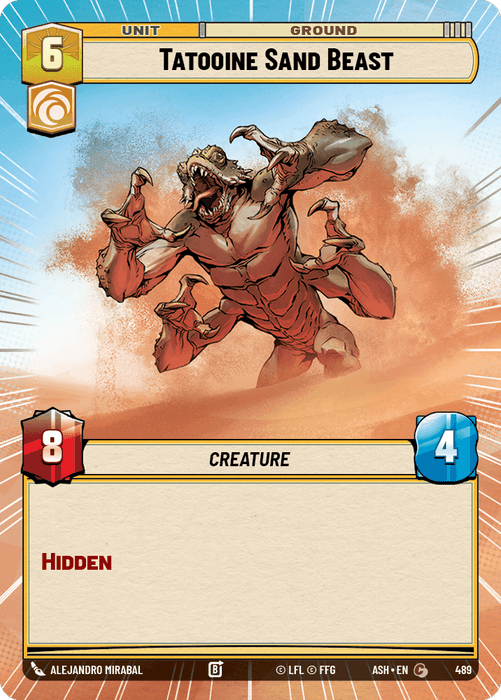 Tatooine Sand Beast (ASH) Common Star Wars Unlimited Fantasy Flight Games Hyperspace Non-Foil