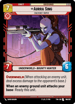 Aurra Sing - Crackshot Sniper (TWI) Uncommon Star Wars Unlimited Fantasy Flight Games Standard Non-Foil 