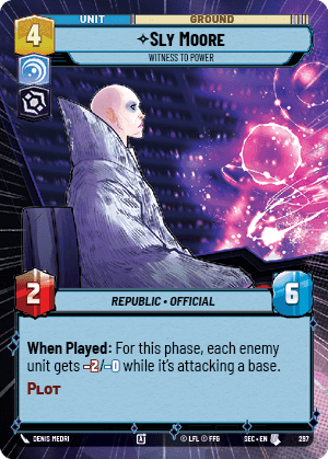 Sly Moore - Witness to Power (SEC) Uncommon Fantasy Flight Games Hyperspace Non-Foil