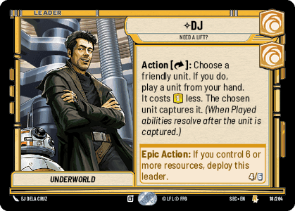 DJ - Need a Lift? (SEC) Rare Fantasy Flight Games Standard Non-Foil