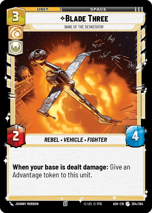 Blade Three - Bane of the Devastator (ASH) Uncommon Star Wars Unlimited Fantasy Flight Games Standard Non-Foil