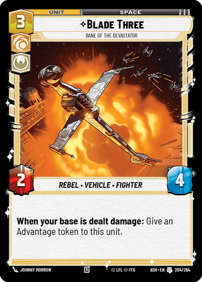 Blade Three - Bane of the Devastator (ASH) Uncommon Star Wars Unlimited Fantasy Flight Games Standard Non-Foil