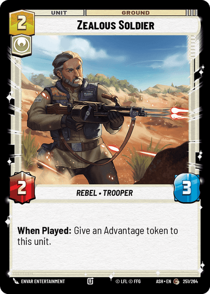 Zealous Soldier (ASH) Common Star Wars Unlimited Fantasy Flight Games Standard Non-Foil