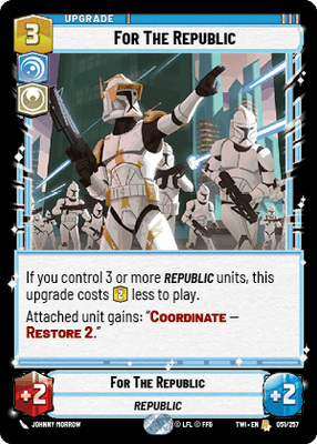 For the Republic (TWI) Rare Star Wars Unlimited Fantasy Flight Games Standard Non-Foil 