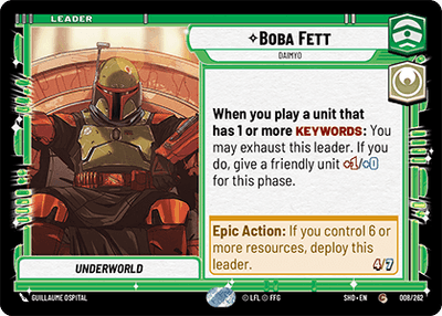 Boba Fett - Daimyo (SHD) Common Star Wars Unlimited Fantasy Flight Games Standard Non-Foil 