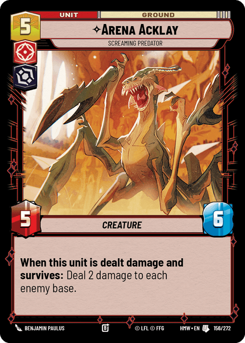 Arena Acklay - Screaming Predator (HMW) Uncommon Star Wars Unlimited Fantasy Flight Games