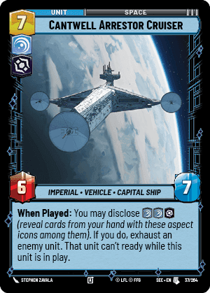 Cantwell Arrestor Cruiser (SEC) Uncommon Fantasy Flight Games