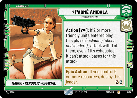Padmé Amidala - Follow My Lead (TS26) Rare Fantasy Flight Games Standard Non-Foil
