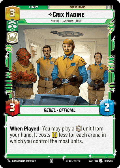 Crix Madine - Strike Team Strategist (ASH) Uncommon Star Wars Unlimited Fantasy Flight Games Standard Non-Foil