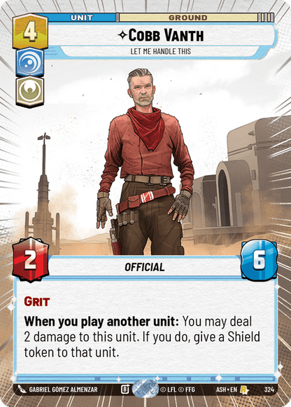 Cobb Vanth - Let Me Handle This (ASH) Rare Star Wars Unlimited Fantasy Flight Games Hyperspace Non-Foil