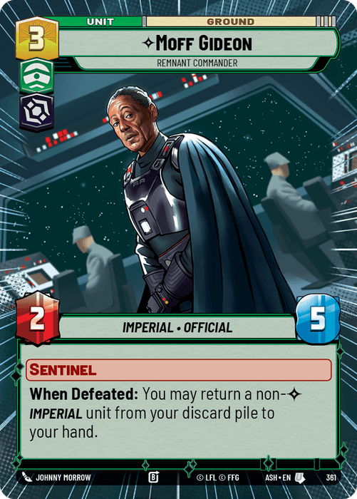 Moff Gideon - Remnant Commander (ASH) Uncommon Star Wars Unlimited Fantasy Flight Games Hyperspace Non-Foil
