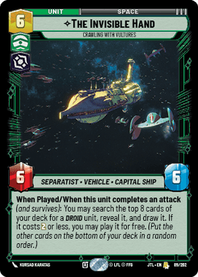 The Invisible Hand - Crawling With Vultures (JTL) Rare Fantasy Flight Games Standard Non-Foil