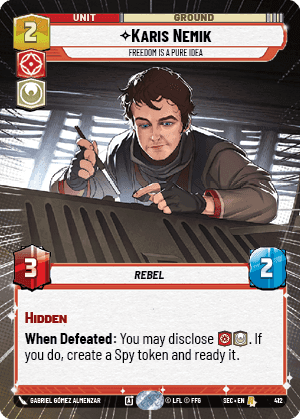 Karis Nemik - Freedom is a Pure Idea (SEC) Rare Fantasy Flight Games