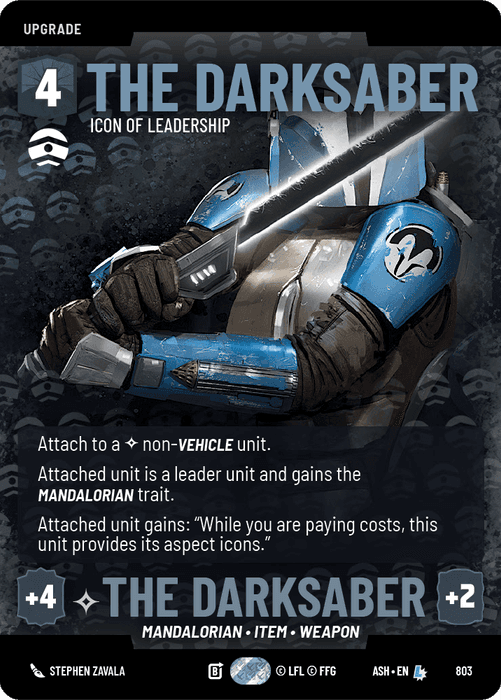 The Darksaber - Icon of Leadership (ASH) Legendary Star Wars Unlimited Fantasy Flight Games Prestige Non-Foil