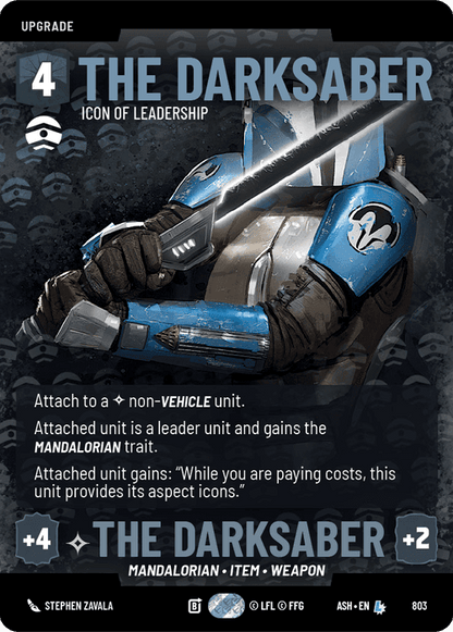 The Darksaber - Icon of Leadership (ASH) Legendary Star Wars Unlimited Fantasy Flight Games Prestige Non-Foil