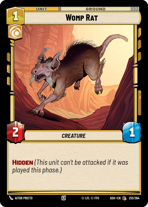Womp Rat (ASH) Common Star Wars Unlimited Fantasy Flight Games Standard Non-Foil