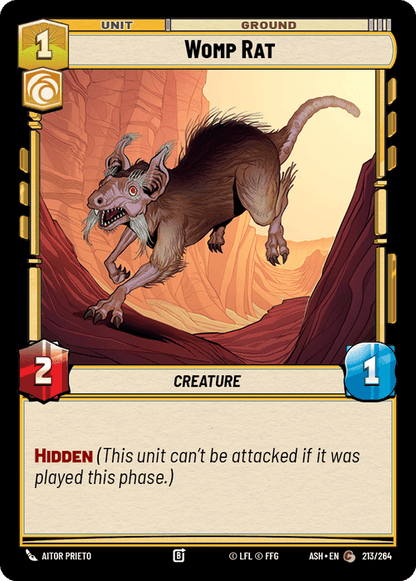 Womp Rat (ASH) Common Star Wars Unlimited Fantasy Flight Games Standard Non-Foil