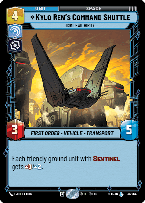 Kylo Ren's Command Shuttle - Icon of Authority (SEC) Legendary Fantasy Flight Games Standard Non-Foil