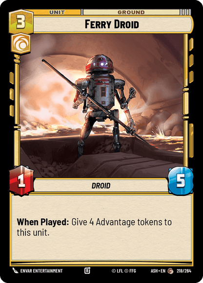 Ferry Droid (ASH) Common Star Wars Unlimited Fantasy Flight Games Standard Non-Foil