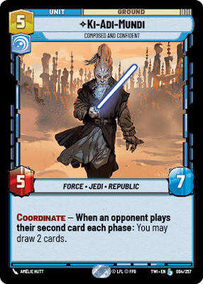 Ki-Adi-Mundi - Composed and Confident (TWI) Legendary Star Wars Unlimited Fantasy Flight Games Standard Non-Foil 